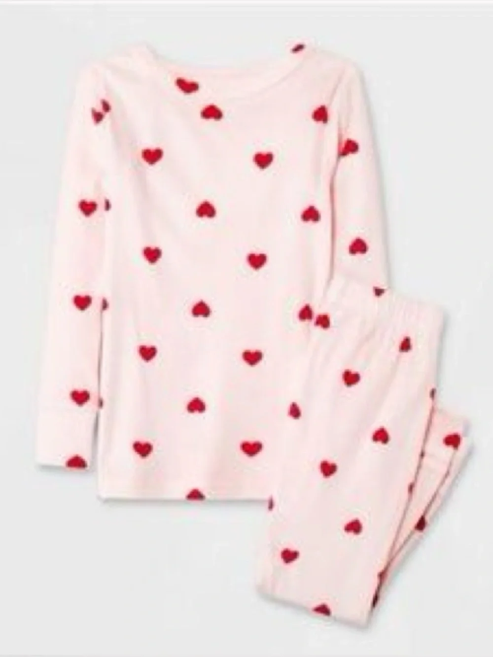 Cat And Jack | Pink and Red Girls 2 piece heart pajamas | Size 4T